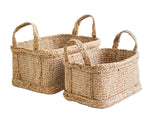 Load image into Gallery viewer, Bono Rectangular Storage Basket | Handwoven Jute Basket with Handles

