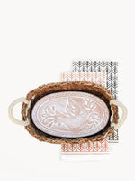 Load image into Gallery viewer, Bread Warmer &amp; Basket Gift Set with Tea Towel - Bird Oval
