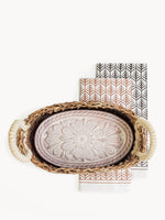 Load image into Gallery viewer, Bread Warmer &amp; Basket Gift Set with Tea Towel - Flower
