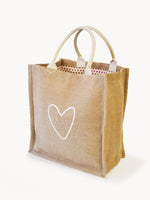 Load image into Gallery viewer, Jute Canvas Market Bag - Love
