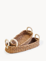 Load image into Gallery viewer, Seagrass Bread Baskets with White Handles

