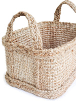 Load image into Gallery viewer, Bono Rectangular Storage Basket | Handwoven Jute Basket with Handles
