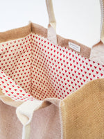 Load image into Gallery viewer, Jute Canvas Market Bag - Love
