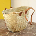 Load image into Gallery viewer, French Market Tote with Leather Handles
