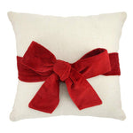 Load image into Gallery viewer, Festive Pillow with Red Velvet Bow
