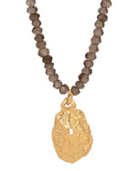 Load image into Gallery viewer, Sans Ligne Smokey Quartz Necklace with Gold Vermeil Charm
