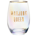 Load image into Gallery viewer, Gold Foil Stemless Wine Glass - Mahjong Queen
