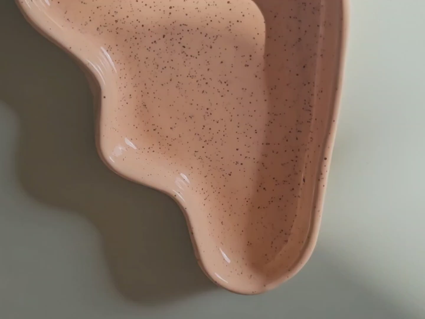 Ceramic Wave Trays - Speckled Peach - Rectangle