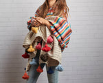 Load image into Gallery viewer, Colorful Striped Moroccan Tassel Blanket
