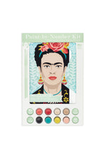 Load image into Gallery viewer, Frida with Flowers (turquoise) | 8x10 paint-by-number kit
