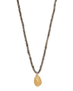 Load image into Gallery viewer, Sans Ligne Smokey Quartz Necklace with Gold Vermeil Charm
