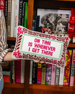 Load image into Gallery viewer, On Time Needlepoint Pillow
