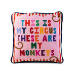 Load image into Gallery viewer, My Circus, My Monkeys Needlepoint Pillow
