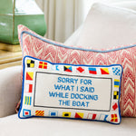 Load image into Gallery viewer, Docking The Boat Needlepoint Pillow
