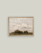 Load image into Gallery viewer, Tree and Cloud Landscape Framed Antique Art | 8 x 10 Framed Print
