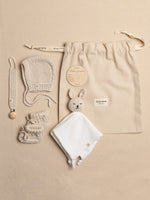 Load image into Gallery viewer, Boho Newborn Baby Gift Set | Organic Cotton Handknit Newborn Essentials

