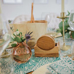 Load image into Gallery viewer, Handmade Teak Wood Coaster S/4
