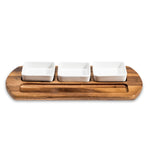 Load image into Gallery viewer, Charcuterie / Serving Tray w/ 3 Square Ceramic Bowls
