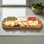 Load image into Gallery viewer, Charcuterie / Serving Tray w/ 3 Square Ceramic Bowls
