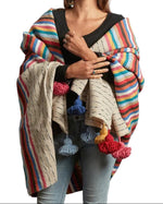Load image into Gallery viewer, Colorful Striped Moroccan Tassel Blanket
