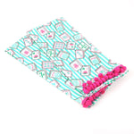 Load image into Gallery viewer, Mahjong Stripe Pom-Pom Cotton Kitchen Towel Set
