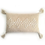 Load image into Gallery viewer, Viha Throw Pillow | Handmade Neutral Throw Pillow with Tassels
