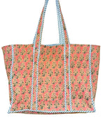 Load image into Gallery viewer, Reversible Quilted Block Printed Beach Bag
