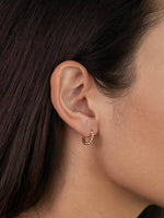 Load image into Gallery viewer, Small Ball Hoop Gold Earrings
