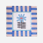 Load image into Gallery viewer, Hand-painted Ceramic Photo Frame, Blue and Pink Stripes
