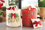 Load image into Gallery viewer, Festive Pillow with Red Velvet Bow

