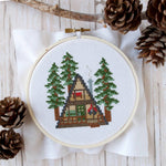 Load image into Gallery viewer, A-Frame Cabin Cross Stitch Kit
