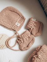 Load image into Gallery viewer, Boho Newborn Baby Gift Set | Organic Cotton Handknit Newborn Essentials
