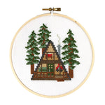 Load image into Gallery viewer, A-Frame Cabin Cross Stitch Kit
