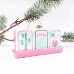 Load image into Gallery viewer, Mahjong Tile Hand-Painted Glass Christmas Ornament
