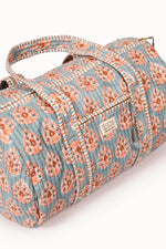 Load image into Gallery viewer, Terracotta Heirloom Buta Block Print Quilted Duffle Bag
