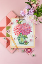 Load image into Gallery viewer, Dahlias in Vase | 8x10 paint-by-number kit
