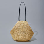 Load image into Gallery viewer, Keza Braided Raffia Carryall Tote with Leather Straps
