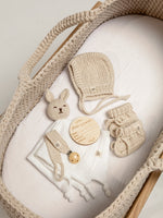 Load image into Gallery viewer, Boho Newborn Baby Gift Set | Organic Cotton Handknit Newborn Essentials
