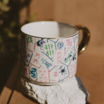 Load image into Gallery viewer, Mahjong Tiles Coffee Mug with Gold Detailing
