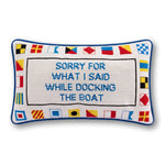 Load image into Gallery viewer, Docking The Boat Needlepoint Pillow
