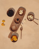 Load image into Gallery viewer, Walnut Condiment Serving Tray with Bowls and Spoons
