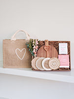 Load image into Gallery viewer, Monogrammed Gift Box With Wood board, Wood Spoon, Tea And Cookies
