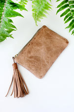 Load image into Gallery viewer, Handmade Leather Clutch with Tassel

