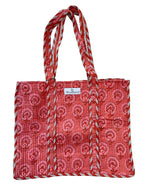 Load image into Gallery viewer, Block Printed Quilted Tote Bag | Reversible Beach Bag
