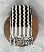 Load image into Gallery viewer, Plush Zigzag Handloomed Turkish Hand Towel
