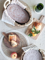 Load image into Gallery viewer, Terracotta Bread Warmer &amp; Basket |Floral Pattern with Jute Basket
