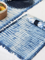 Load image into Gallery viewer, Tie Dye Cotton Placemats - Indigo Blue (Set of 4)
