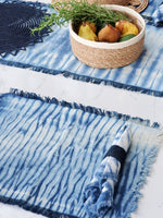 Load image into Gallery viewer, Tie Dye Cotton Placemats - Indigo Blue (Set of 4)
