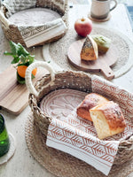 Load image into Gallery viewer, Terracotta Bread Warmer &amp; Basket |Floral Pattern with Jute Basket
