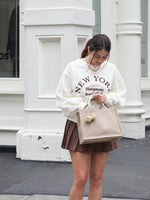 Load image into Gallery viewer, Jute Canvas Gift Bag With Pompom
